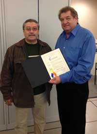 Gary Kushnick receives Citation from Nassau County Coordinating Agency for Spanish Americans on behalf of Adelphi IT