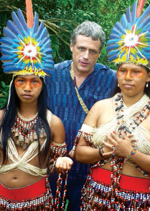 Professor Douglas London with Waorani tribal members