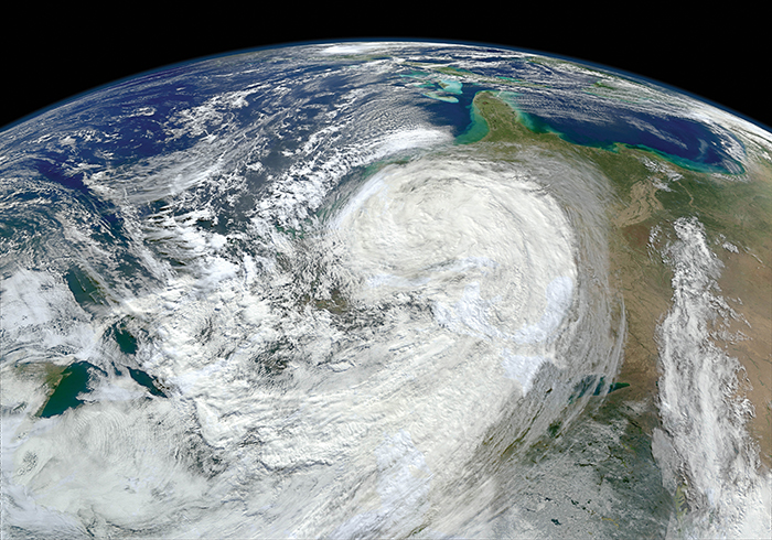A view of Hurricane Sandy from space.