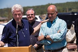 Former President, Bill Clinton and DHS Sec. Johnson discuss Arkansas disaster relief.