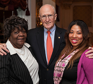 L'Leshia Stevens and Marie Nichols with President Dr. Robert A. Scott