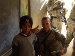 Keith Grant visited a school while on a 2007 patrol north of Baghdad.