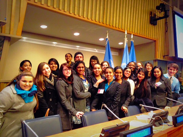 Adelphi students attended the UNA-USA Mid-Atlantic Region al Conference held at United Nations  Headquarters on February 20th, 2015. Discussion topics  of the day included climate change, human  rights, global health, and relations with the Middle Eas t. 