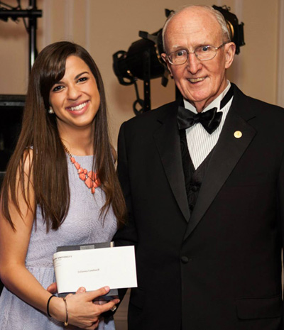 Julianna Lombardi, 1st Place Senior Award Winner with President Dr. Robert A. Scott