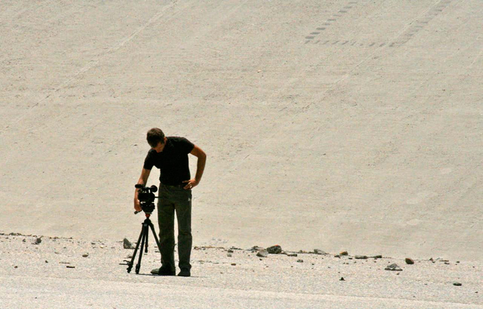 Assistant Professor John Drew at work on the U.S.– Mexican border.